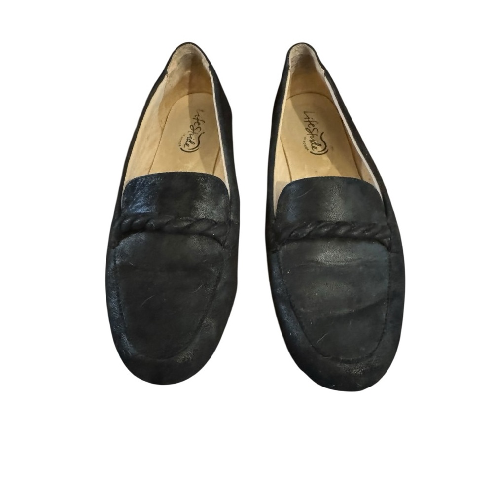 Life Stride Black Slip-On Loafers Shoes Women’s Size 8